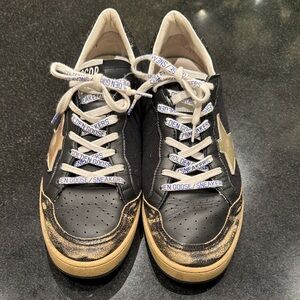 Black and Gold Star Sneakers